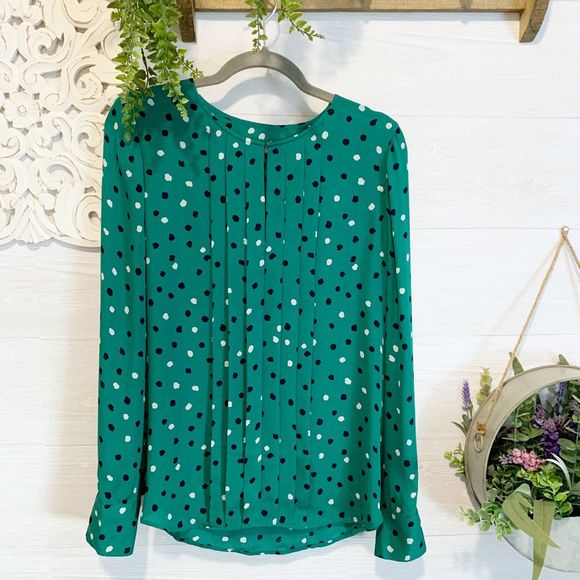 J. Crew Tops - J. Crew  |  Silk Polka Dot Blouse, Sz 10